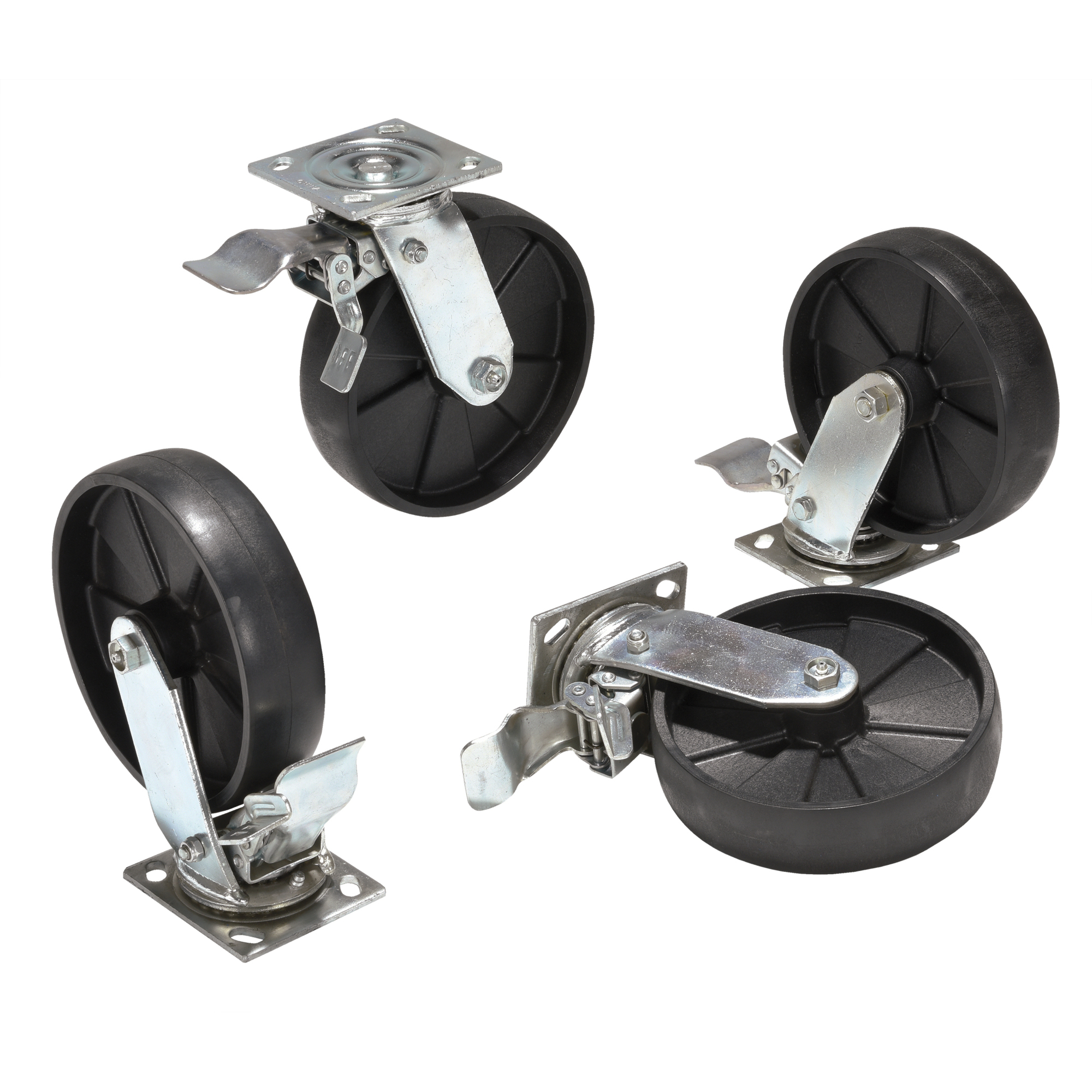 Vestil Glass-Filled Nylon Total Locking Swivel Casters — 8in. x 2in., For Aluminum Gantry Crane Models